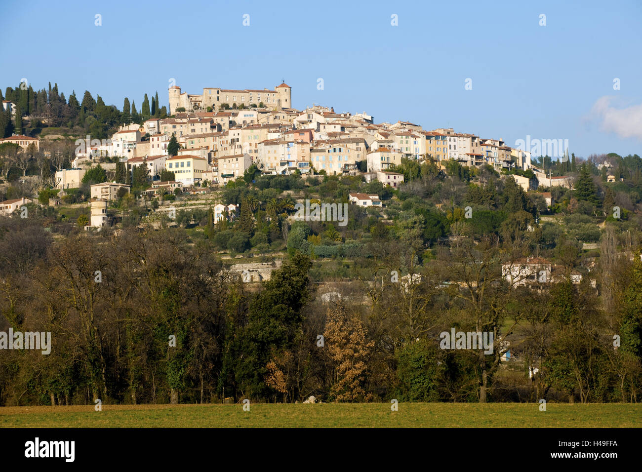 France, Cote d'Azur, department Var, Callian, provenzalisches mountain village in the extreme east the Var, near the margin to the Département Alpes-Maritimes, Stock Photo