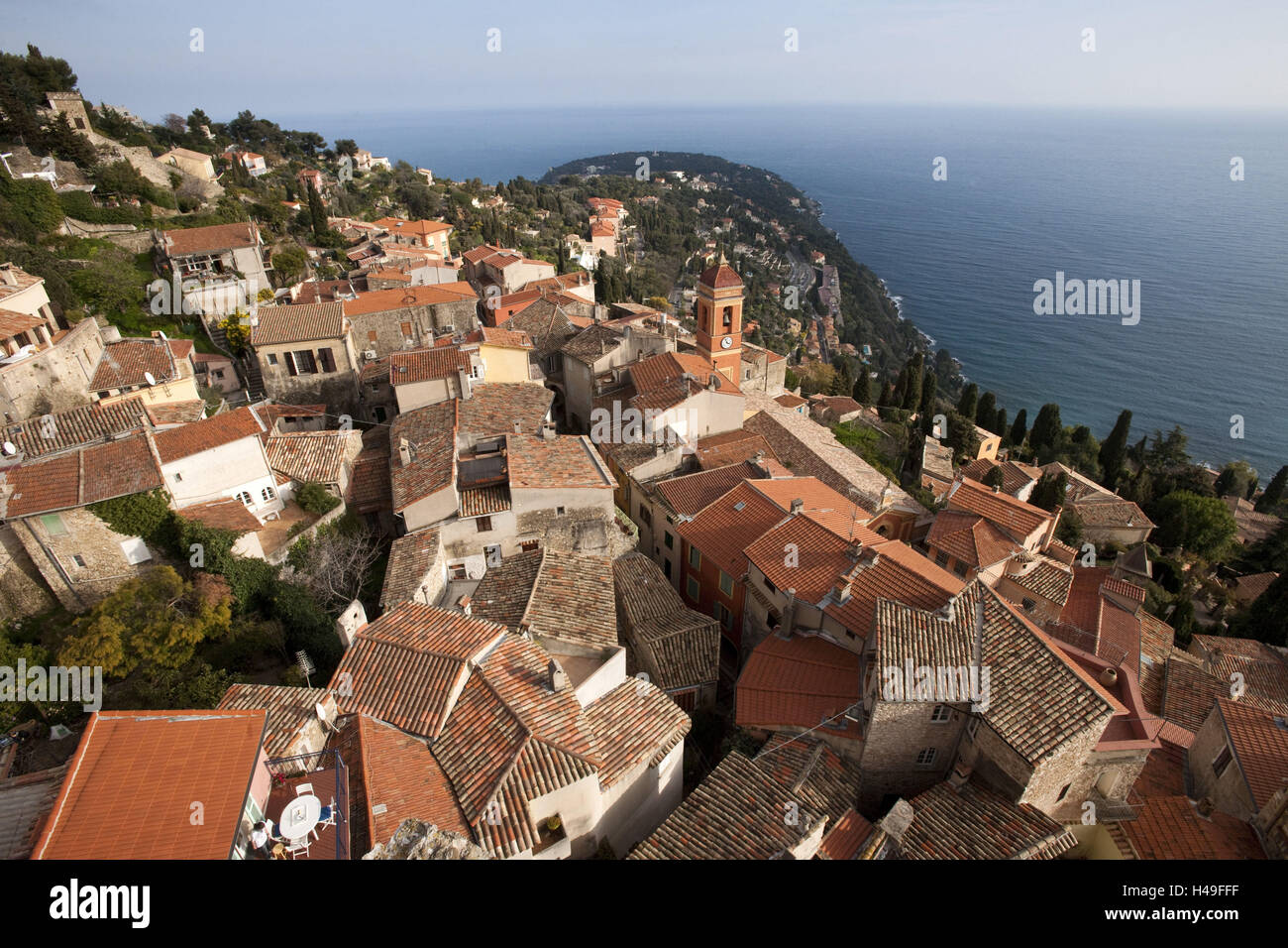 France, Cote d'Azur, Roquebrun Cap Martin with Menton, Stock Photo