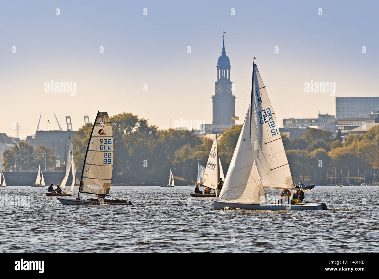 Germany, Hamburg, Outer Alster, regatta, sail, sailing, sailboats Stock  Photo - Alamy