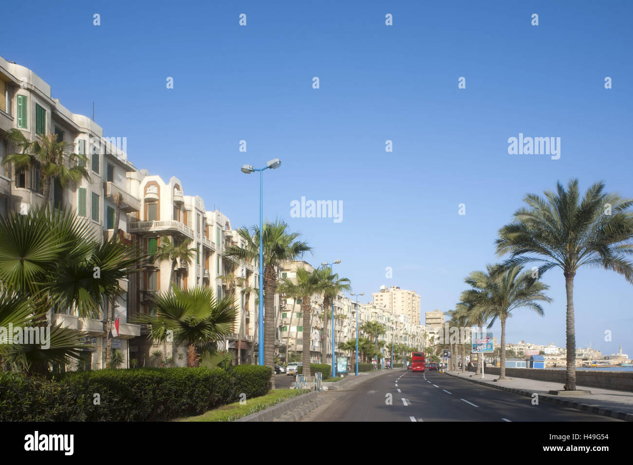 Egypt, Alexandria, houses in the Corniche Stock Photo Alamy