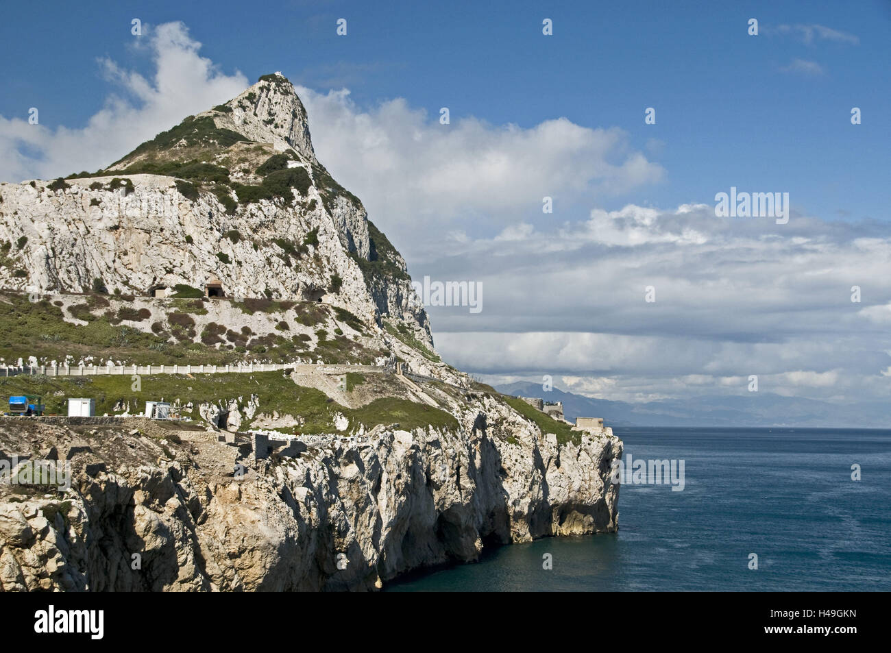 Gibraltar, Gibraltar rock, coast, sea, Stock Photo