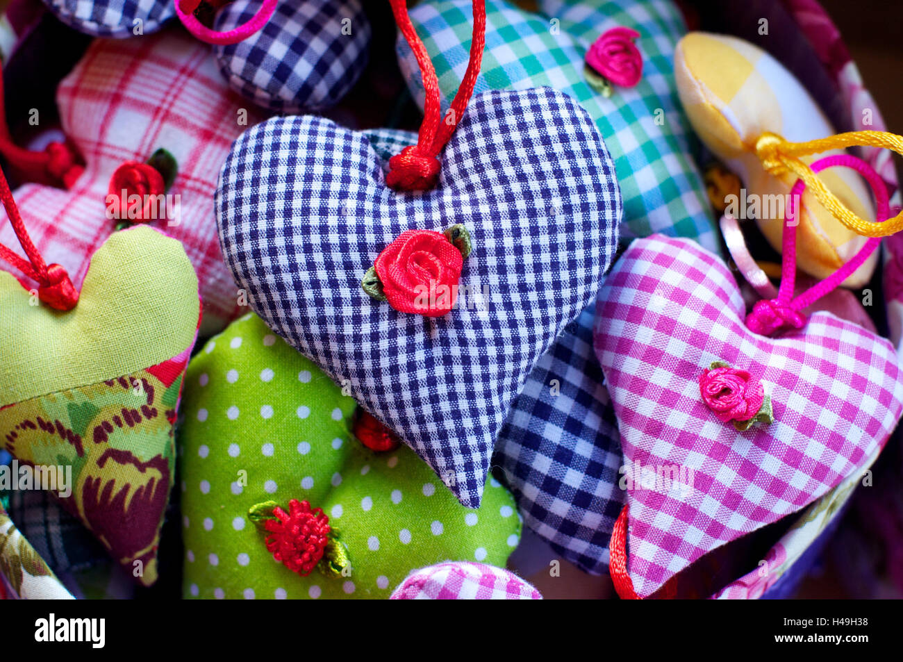 Scented sachets, heart shape, close-up, Stock Photo