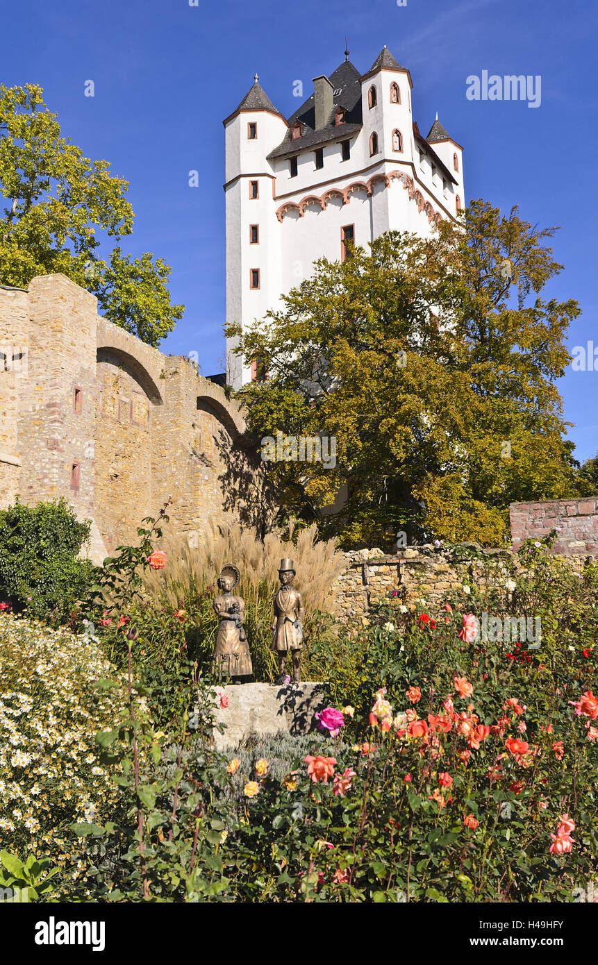 Germany, Hesse, Rheingau (region), Eltville am Rhein (village), Electoral Castle Eltville, Rose Garden, Stock Photo