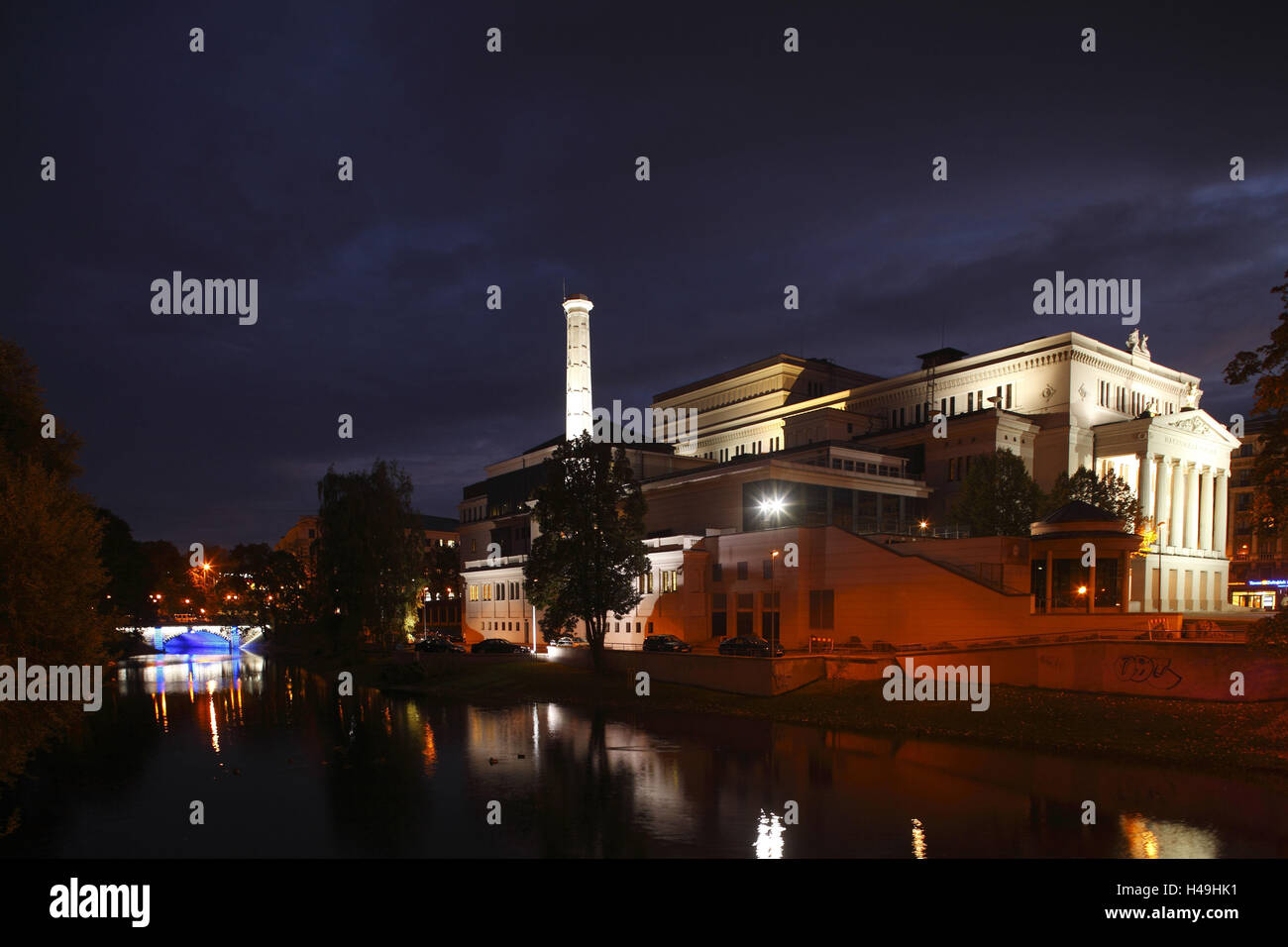 Latvia, Riga, Latvian national opera, at night Stock Photo - Alamy