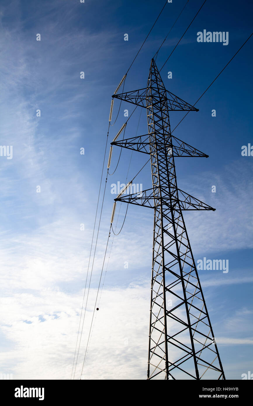 Power Source Line Power pole, power supply lines Stock Photo - Alamy