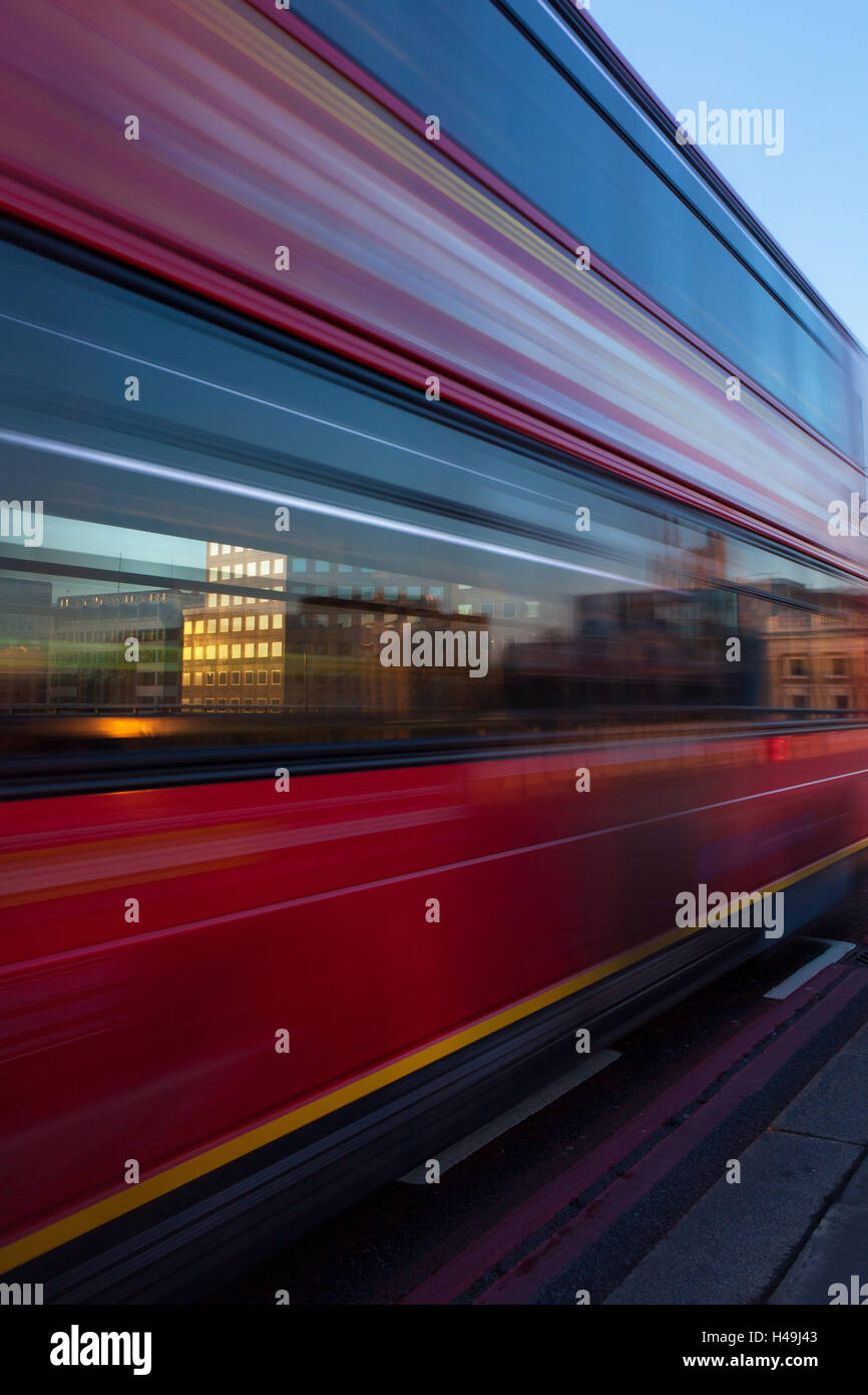 Great Britain, London, London Bridge, bus, motion blur, Stock Photo