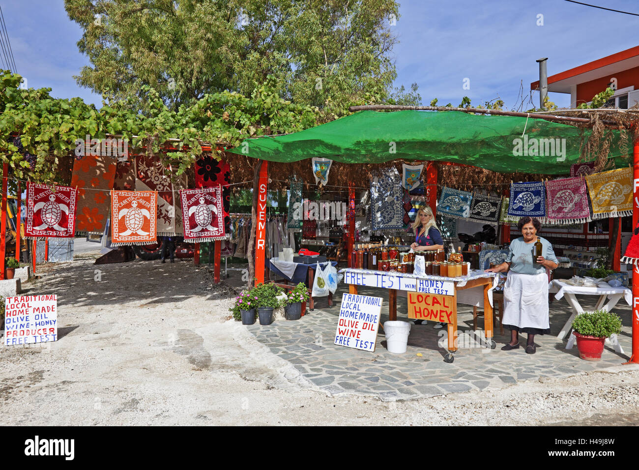 Greece, Zakynthos, Anafonitria, souvenir shop Stock Photo Alamy