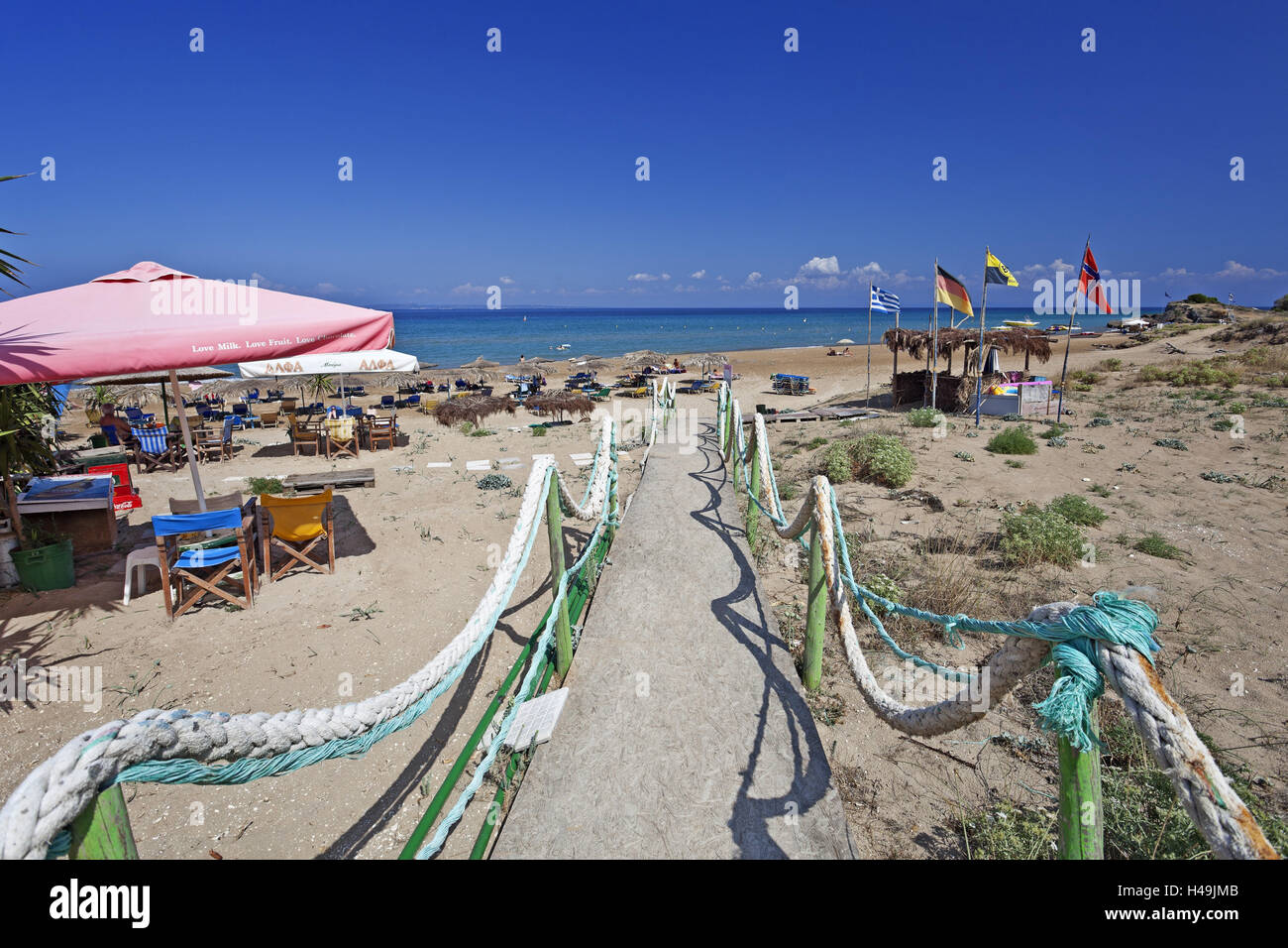 Greece Zakynthos Beach Banana Beach Stock Photo