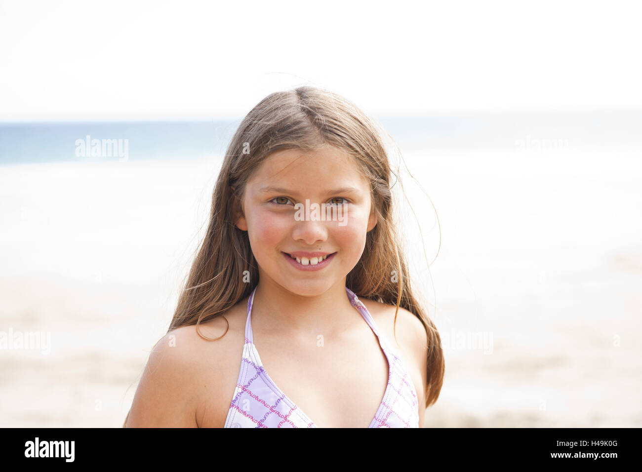 Girls on the beach, portrait, Stock Photo