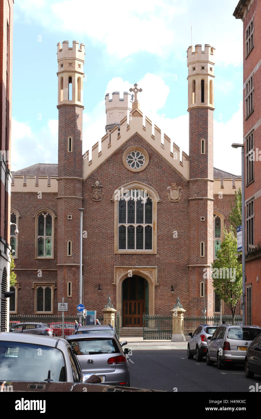 A catholic church in Belfast - St Malachy's Catholic Church in Alfred Street, Belfast, Northern Ireland. Stock Photo