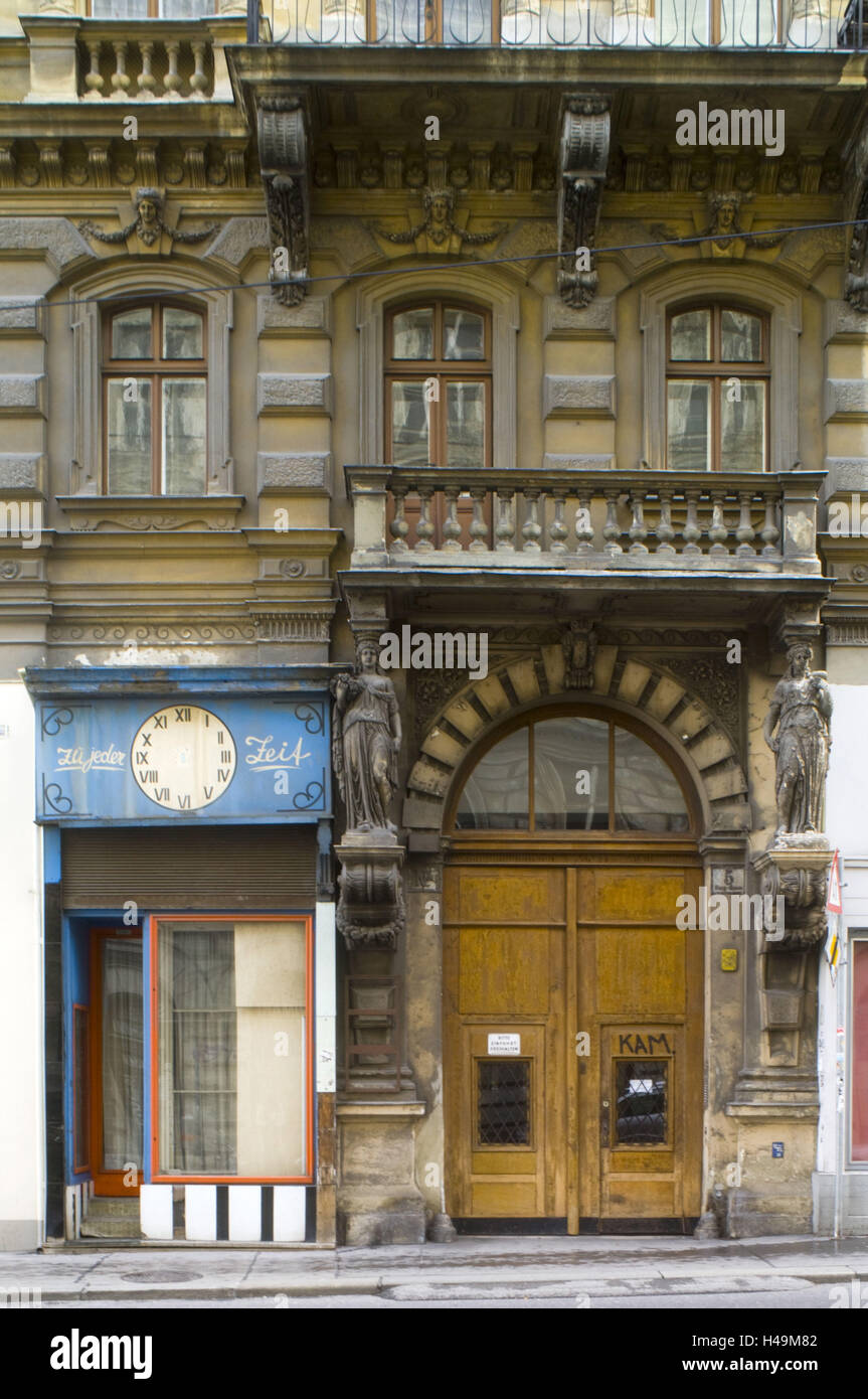 Austria, Vienna, mountain Spittel, castle lane 5, old house facade, Stock Photo