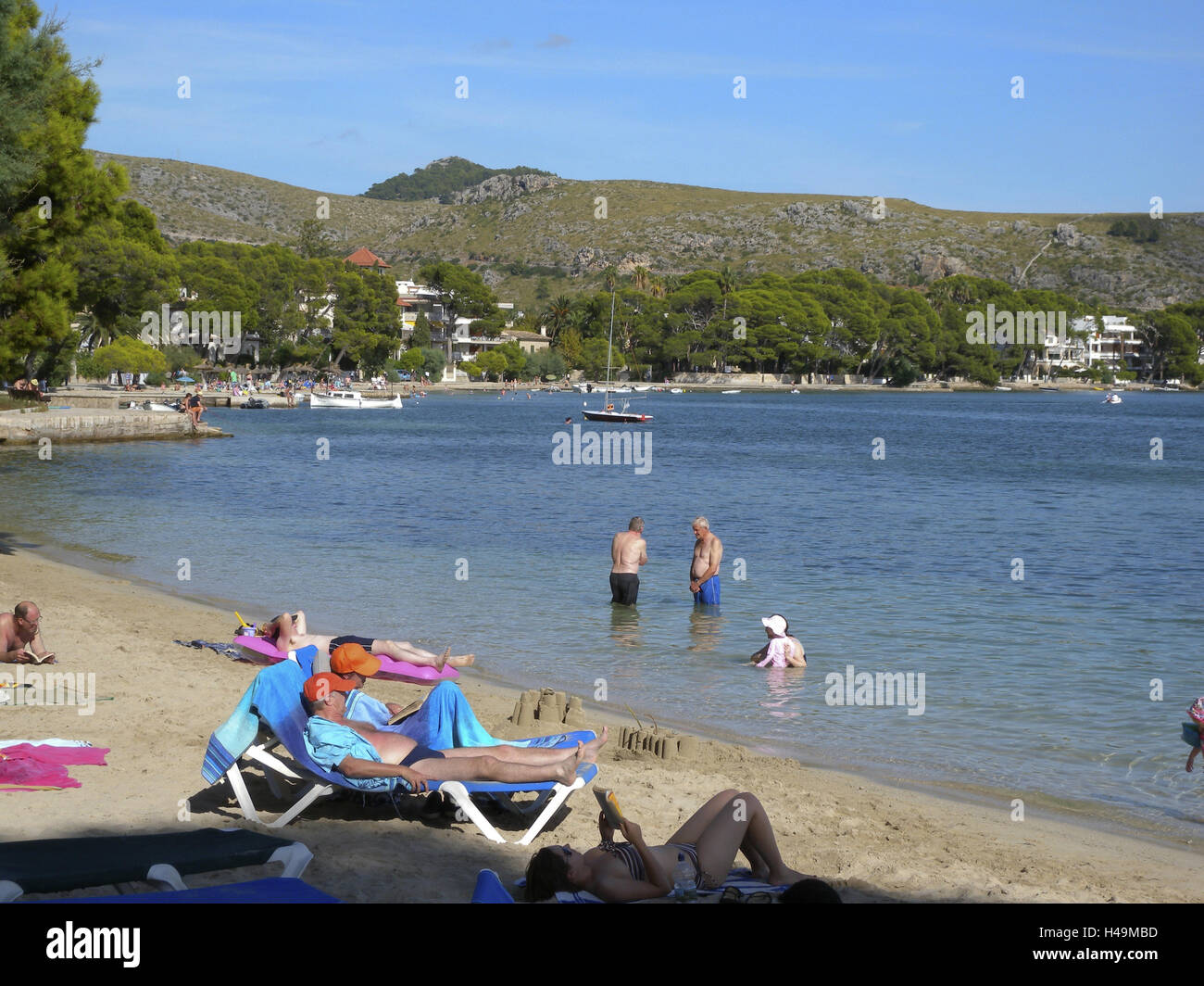 Beach in port de Pollenca, Majorca, Spain, Stock Photo