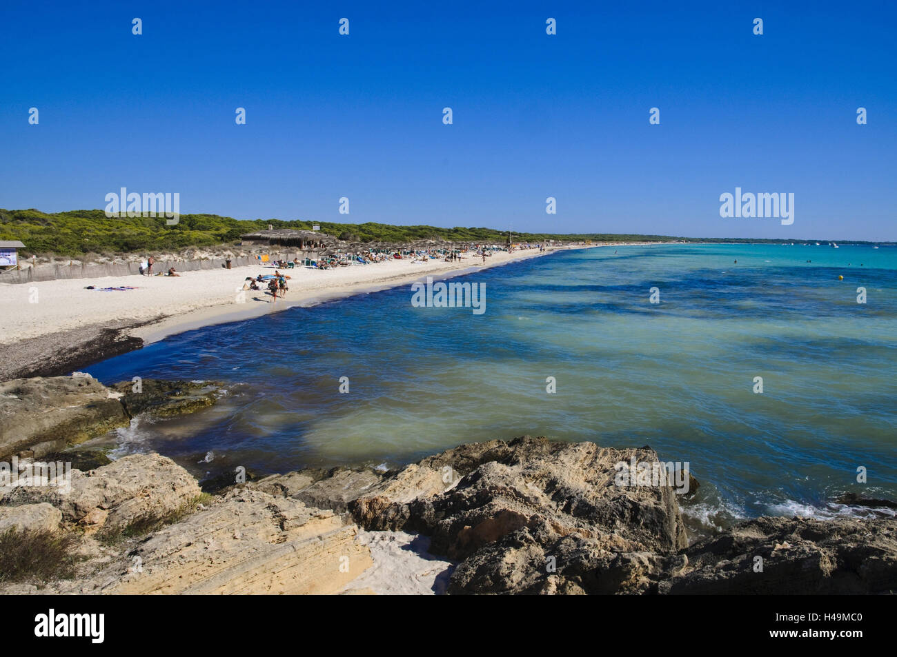 Beach 'Platja of the Trenc', Ses Covetes, Majorca, Spain, Stock Photo