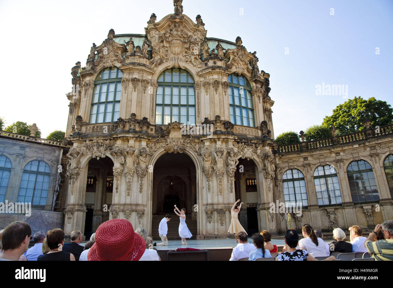 Dresden Zwinger, Zwinger concerts, ballet in front of the Wallpavillon, Dresden, Saxony, Germany, Stock Photo