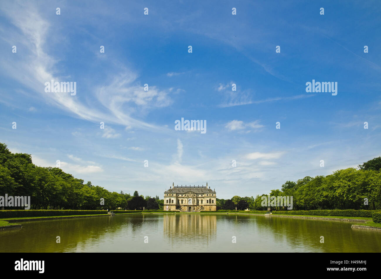Big garden, palace, Dresden, Saxon, Germany, Stock Photo