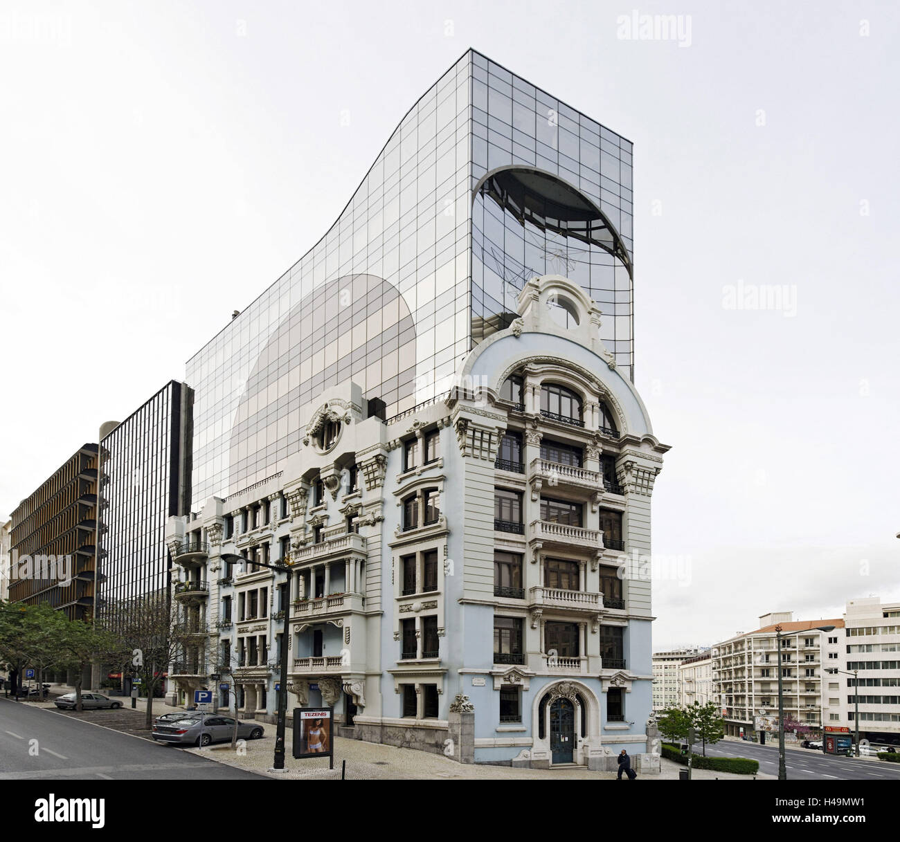 Architecture, new building on old building, architecture mix, Lisbon