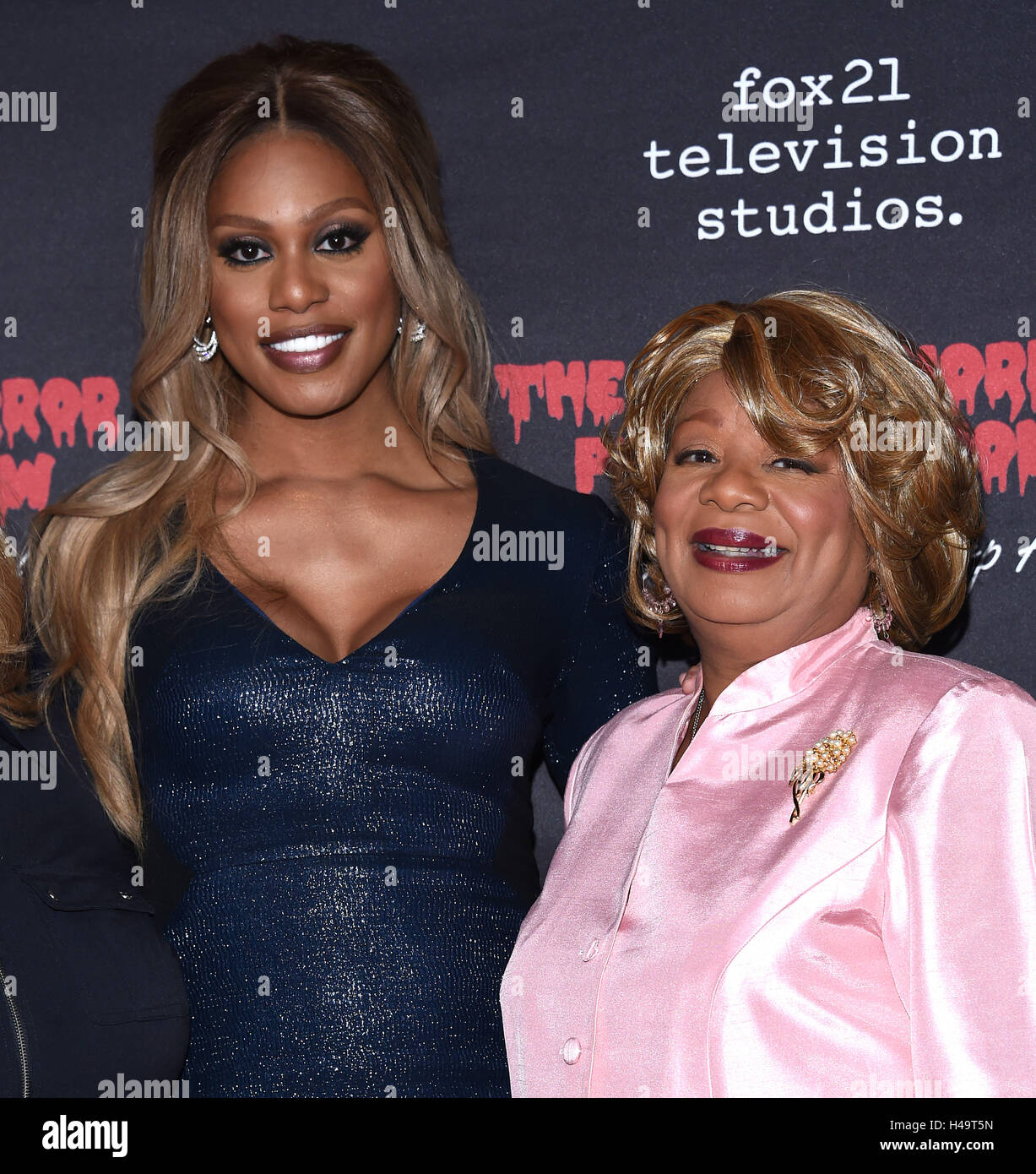 West Hollywood, California, USA. 13th Oct, 2016. Laverne Cox and Gloria Cox arrives for the premiere of ''The Rocky Horror Picture Show; Let's Do The Time Warp Again'' Premiere at the Roxy theater. Credit:  Lisa O'Connor/ZUMA Wire/Alamy Live News Stock Photo