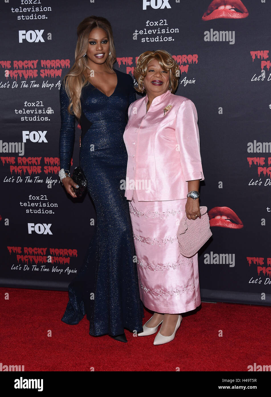 West Hollywood, California, USA. 13th Oct, 2016. Laverne Cox and Gloria Cox arrives for the premiere of ''The Rocky Horror Picture Show; Let's Do The Time Warp Again'' Premiere at the Roxy theater. Credit:  Lisa O'Connor/ZUMA Wire/Alamy Live News Stock Photo