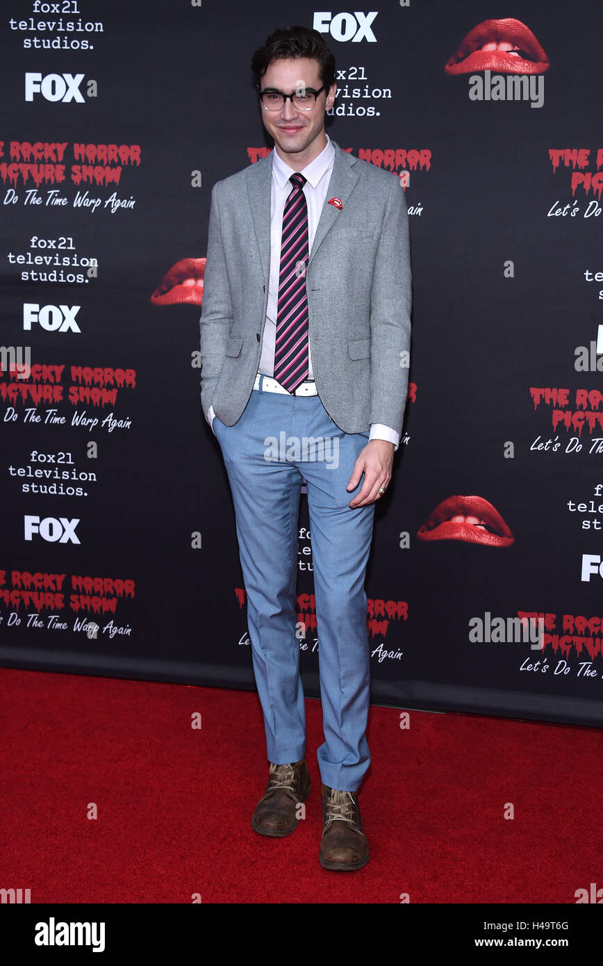 West Hollywood, California, USA. 13th Oct, 2016. Ryan McCartan arrives for the premiere of ''The Rocky Horror Picture Show; Let's Do The Time Warp Again'' Premiere at the Roxy theater. Credit:  Lisa O'Connor/ZUMA Wire/Alamy Live News Stock Photo
