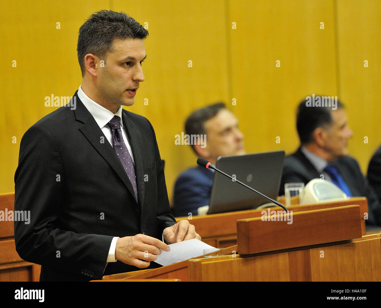 Zagreb, Croatia. 14th Oct, 2016. Newly elected Croatia's Speaker of