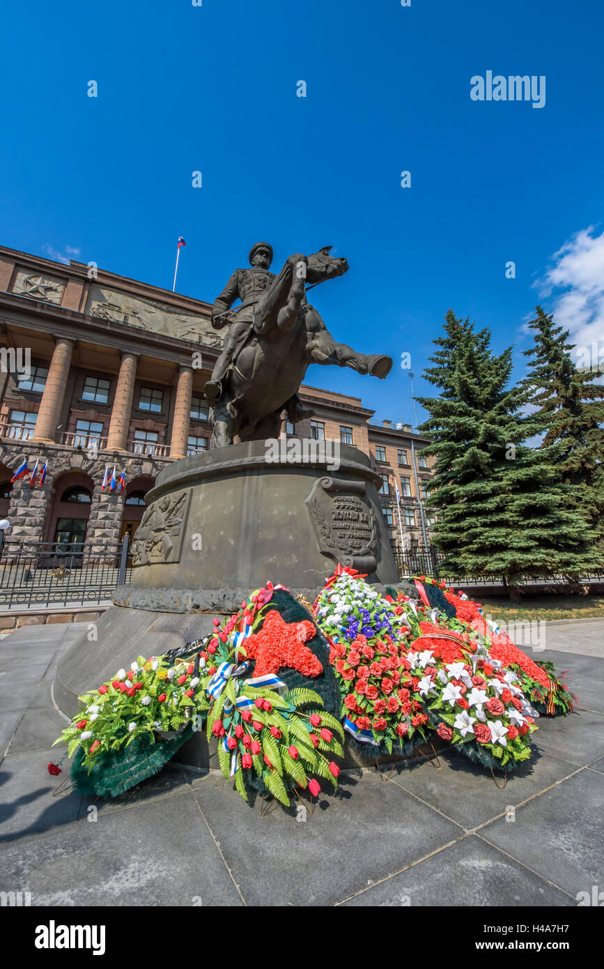Marshal Zhukov Statue in the Central Military District headquarters, Ekaterinburg (Russia) Stock Photo