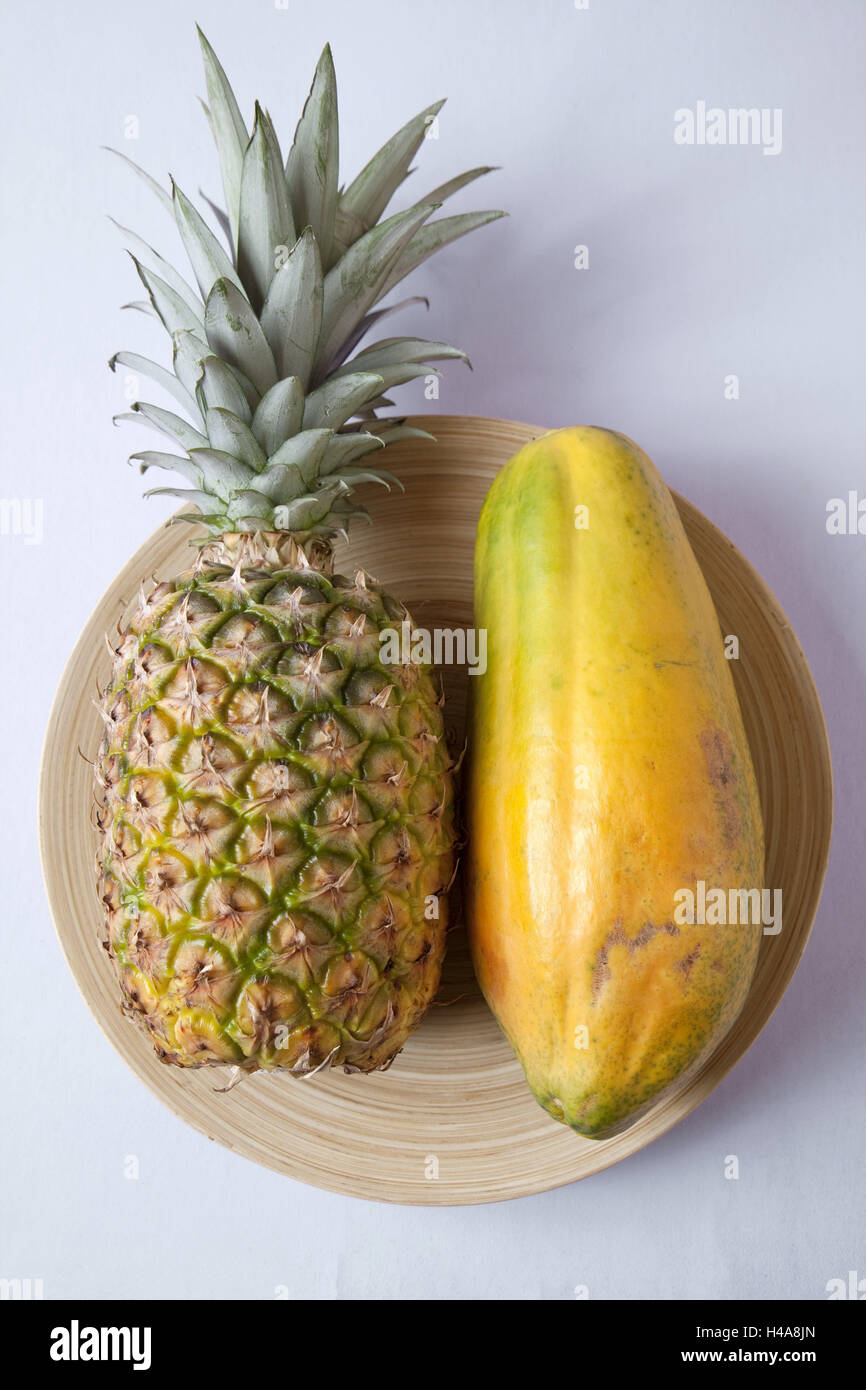 Fresh fruit, papaya, pineapple Stock Photo Alamy