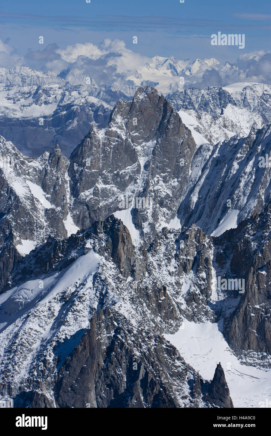 Aiguille de Leschaux, Chamonix-Mont-Blanc, Stock Photo