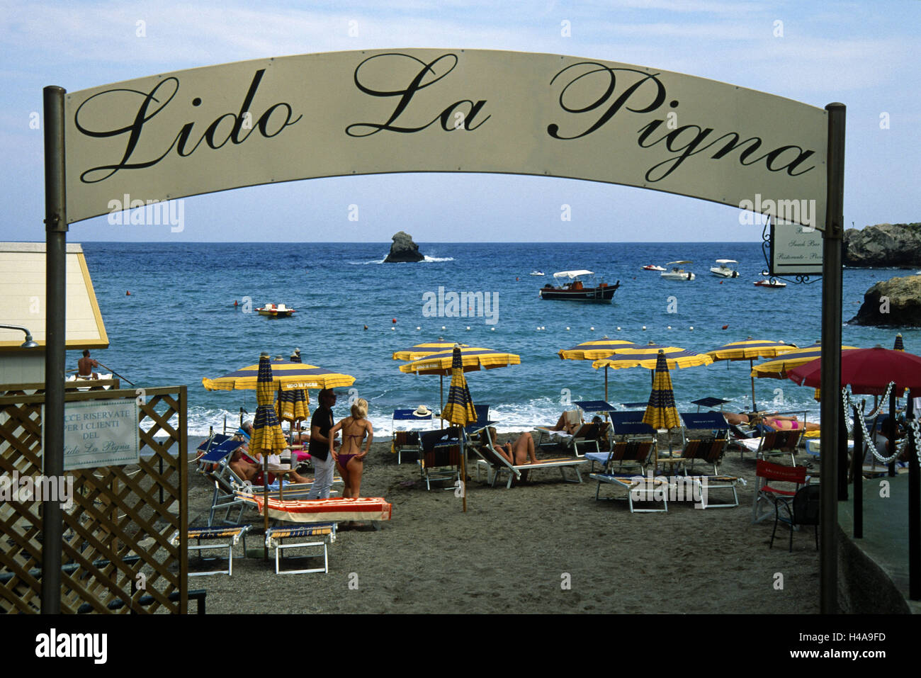 Italy, Sicily, Mazzaro, Lido La Pigna, beach, Stock Photo