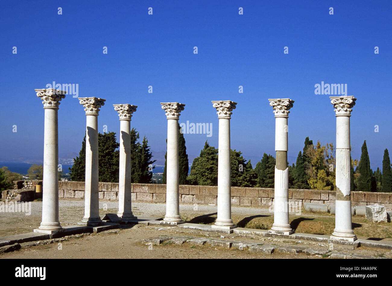 Greece, Dodecanese, island Kos, Asklepieion, Apollon temple, columns, Stock Photo