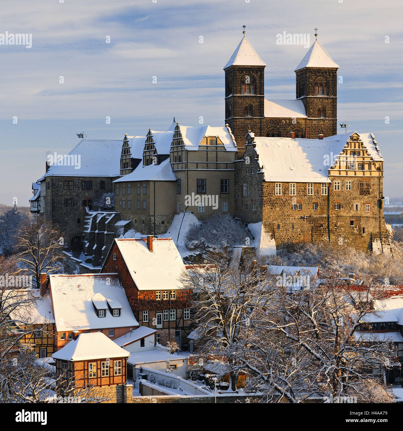 Germany, Saxony-Anhalt, Quedlinburg, winter, Stock Photo