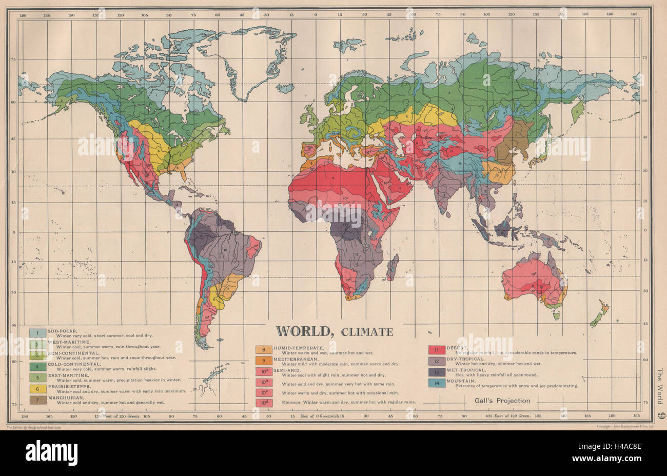 WORLD CLIMATE. maritime continental desert tropical &c. BARTHOLOMEW