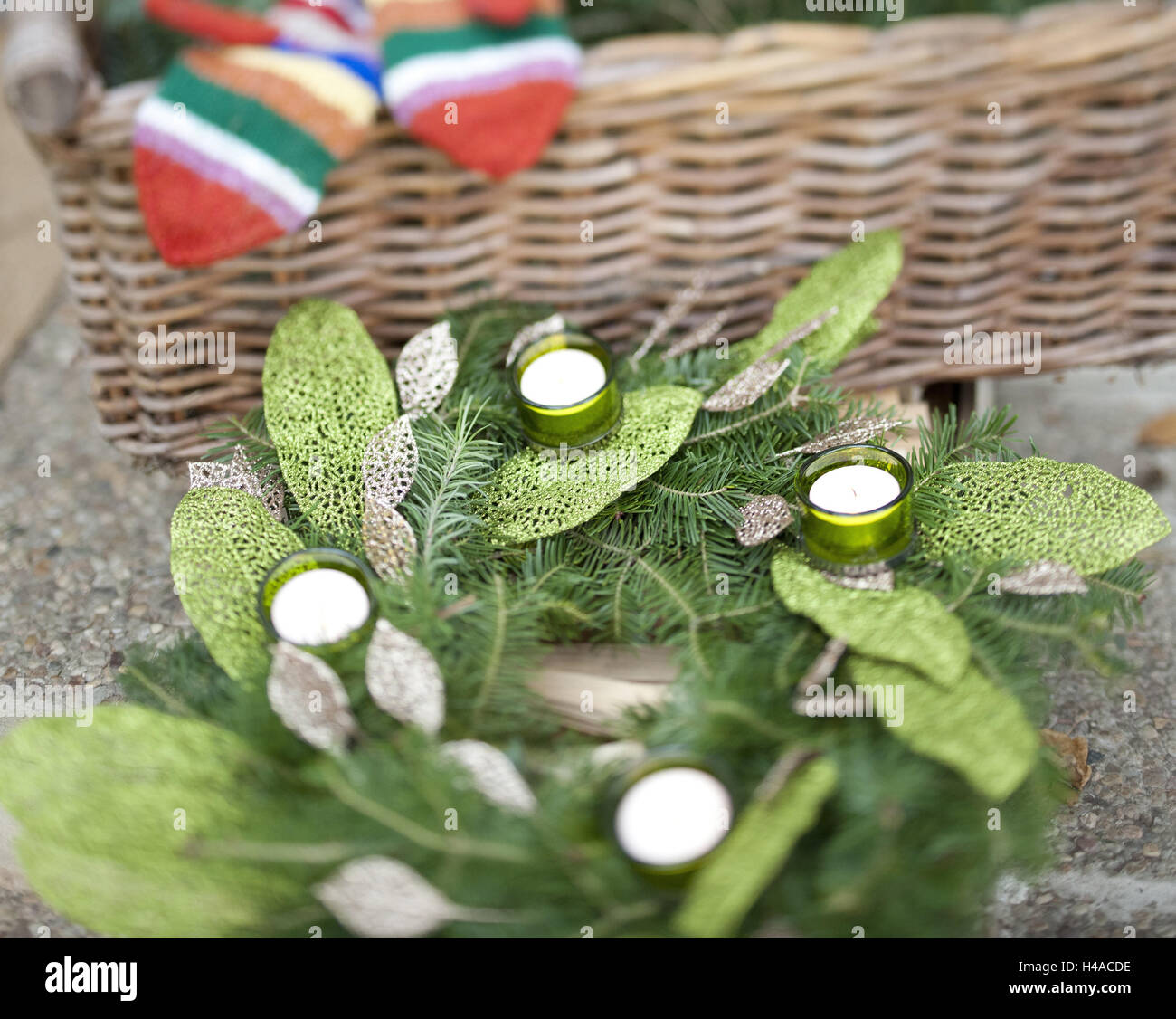 Table appointments, Advent wreath, Stock Photo