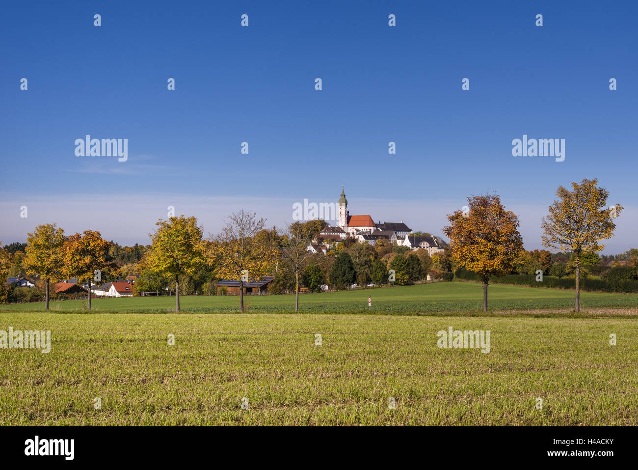 Germany, Bavaria, Upper Bavaria, 5-sea country, Andechs, autumn scenery ...