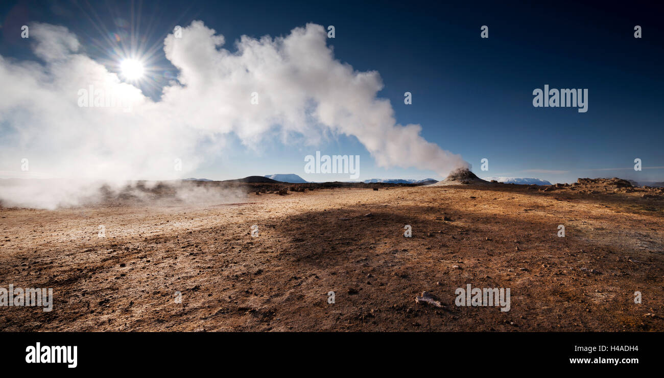 Iceland, Hverarönd, Krafla, Námafjall, Mývatn, volcano, high temperature area, Solfataren, Stock Photo