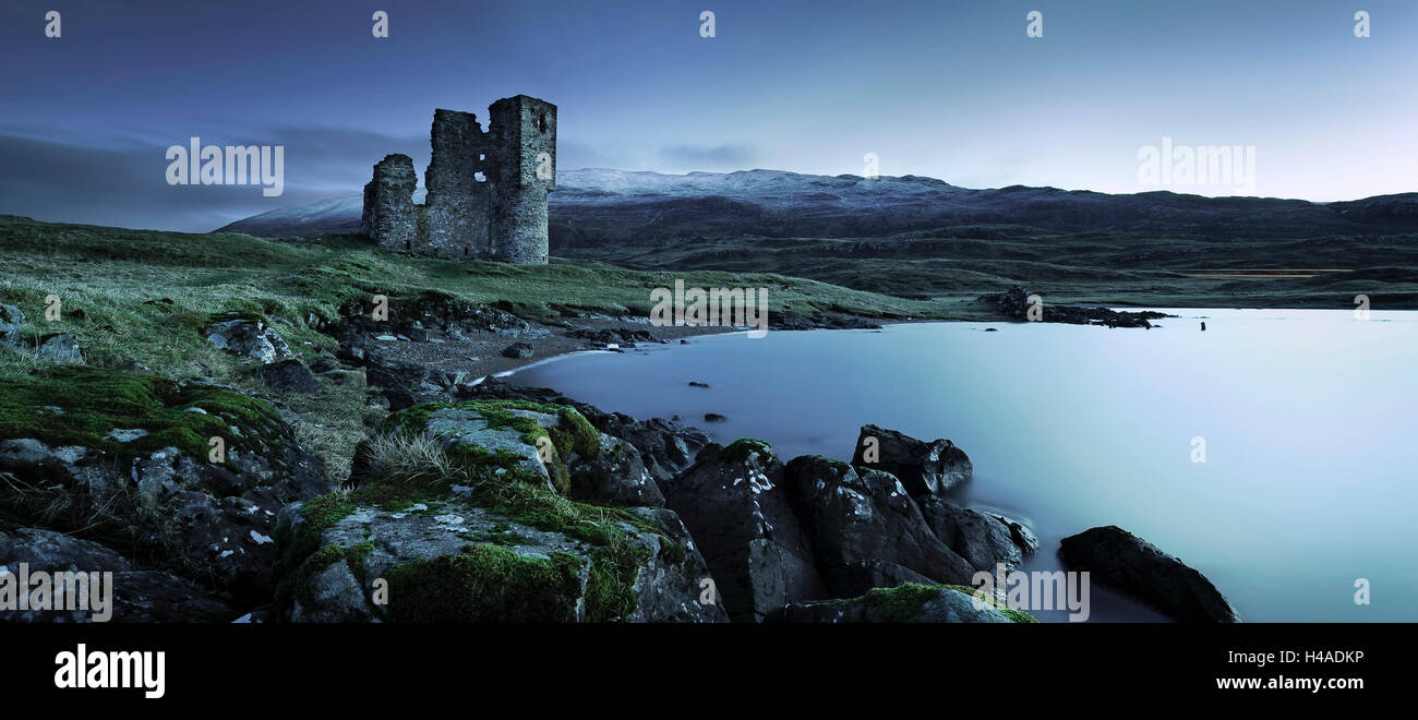 Europe, Scotland, Ardvreck, castle, ruin, Stock Photo