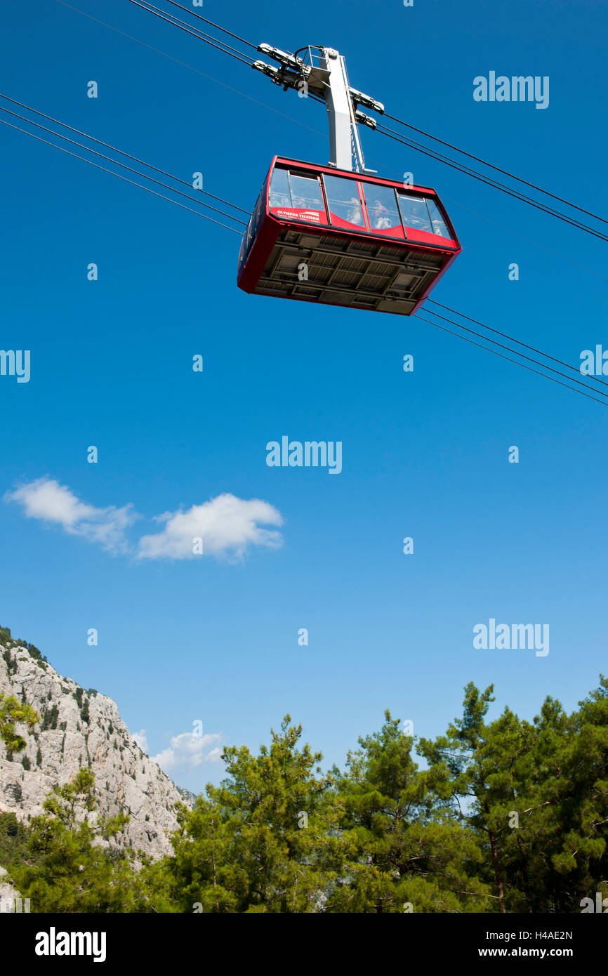 Turkey, province of Antalya, Kemer, Sea to Sky, cable car on the Tahtali Dagi, Stock Photo