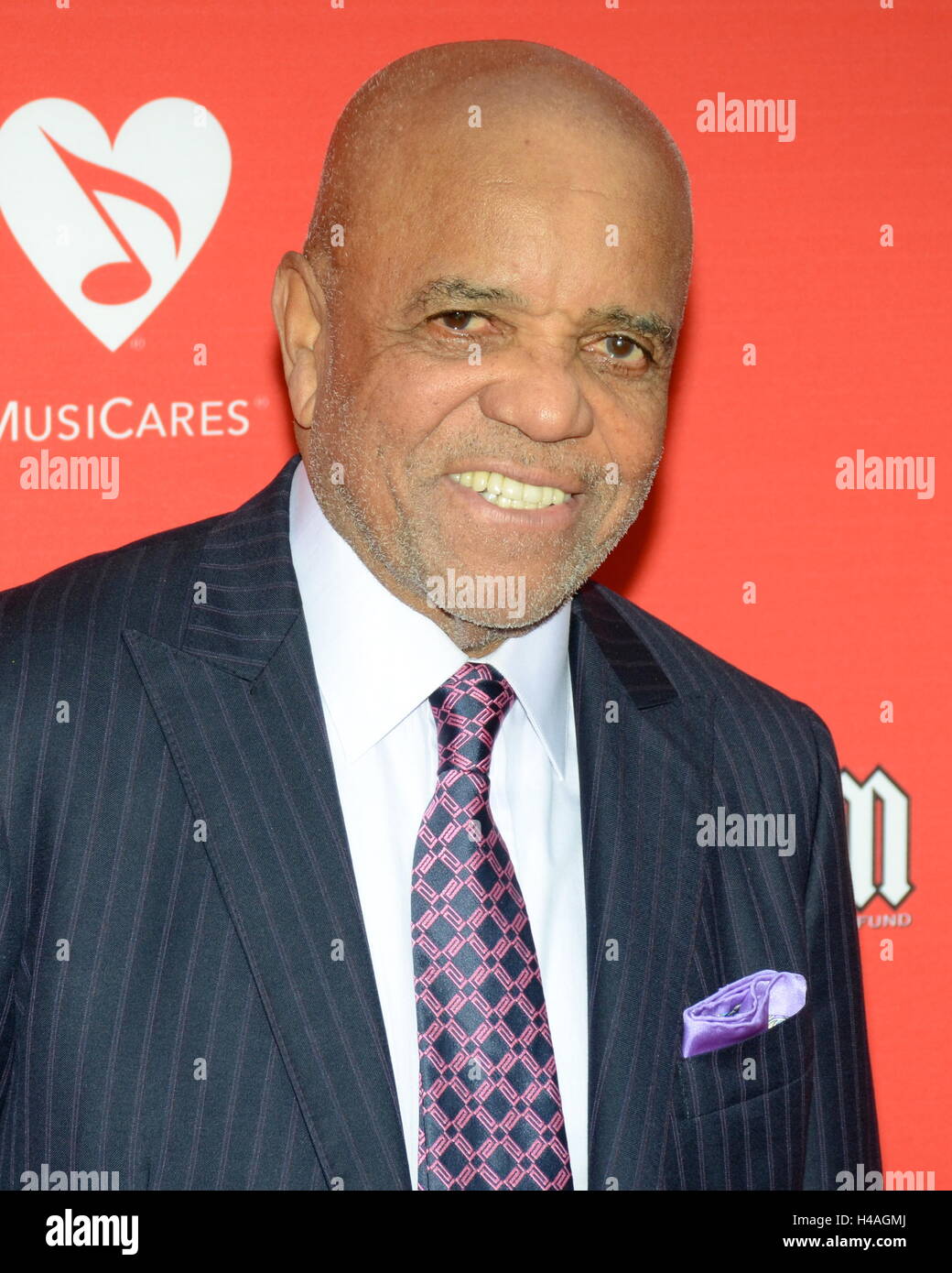 Barry Gordy arrives for the 12th Annual MusiCares MAP Fund Tribute Concert at The Novo by Microsoft on May 19, 2016 in Los Angeles, California. Stock Photo