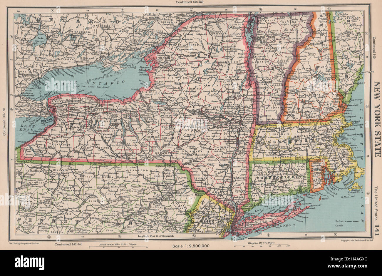 map of new york state and vermont New York State Connecticut Vermont Massachusetts Ri Bartholomew Stock Photo Alamy map of new york state and vermont