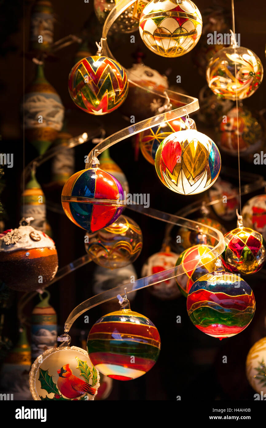 Austria, Vienna, Christmas market, Christmas tree decorations Stock