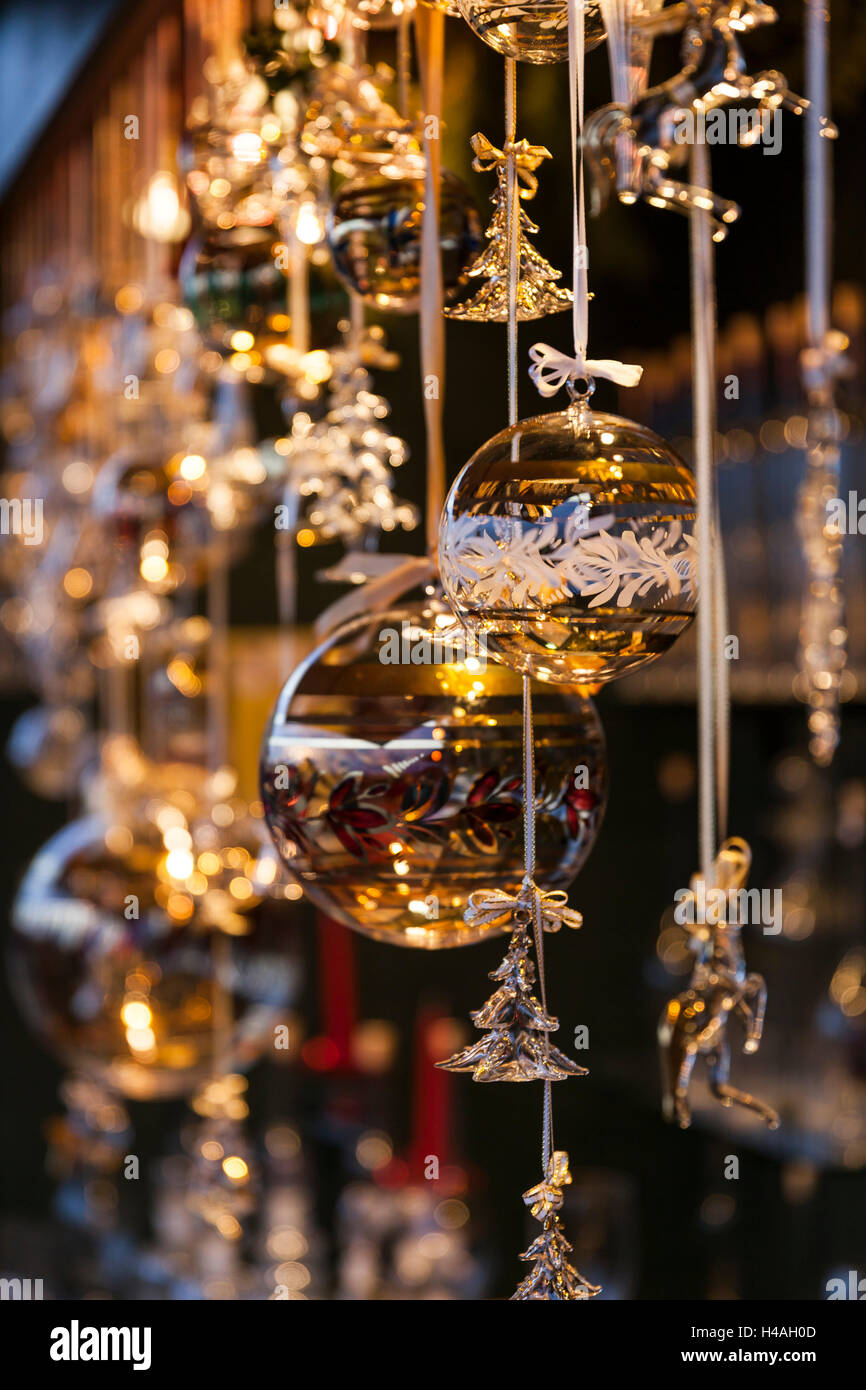 Austria, Vienna, Christmas market, Christmas tree decorations Stock