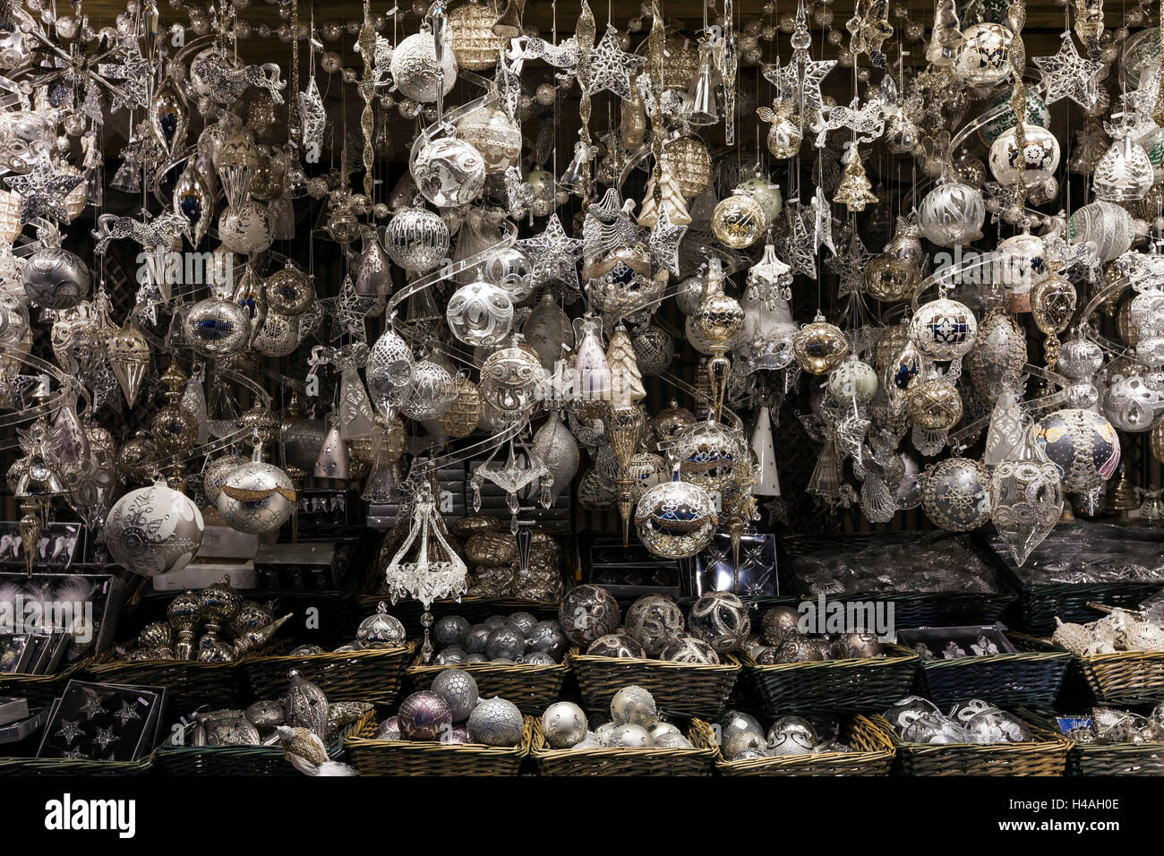 Austria, Vienna, Christmas market, Christmas tree decorations Stock Photo Alamy