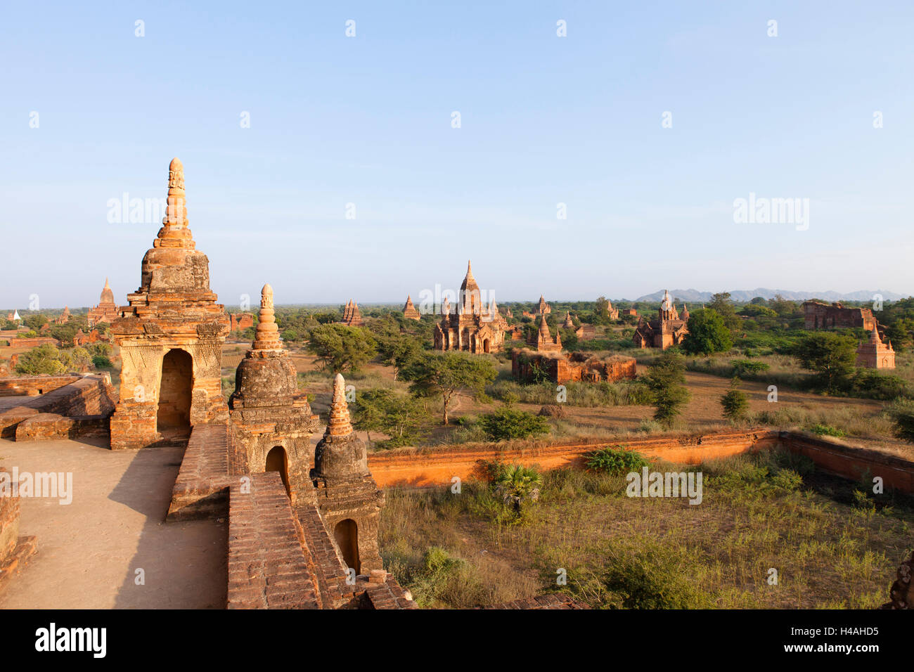 Sunset over temples of Bagan, Myanmar Stock Photo