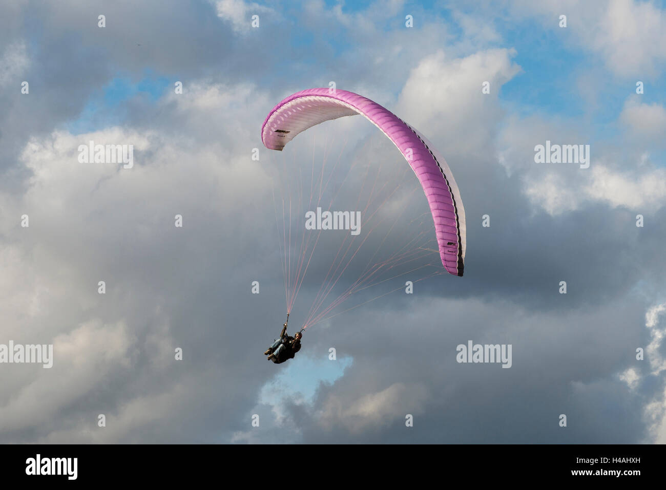 Paraglider, Paragliding, Andalusia, aviation, Algodonales, Olvera, clouds, aerial picture, aviation, province of Cadiz, Spain Stock Photo