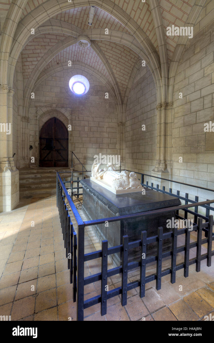 Tomb Agnes Sorel, church, Saint-Ours Loches, Ville, town, Département Indre-et-Loire, Centre, France, Europe Stock Photo