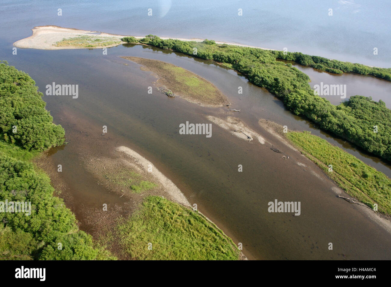 Alaska, tundra, river, aerial shots, Stock Photo