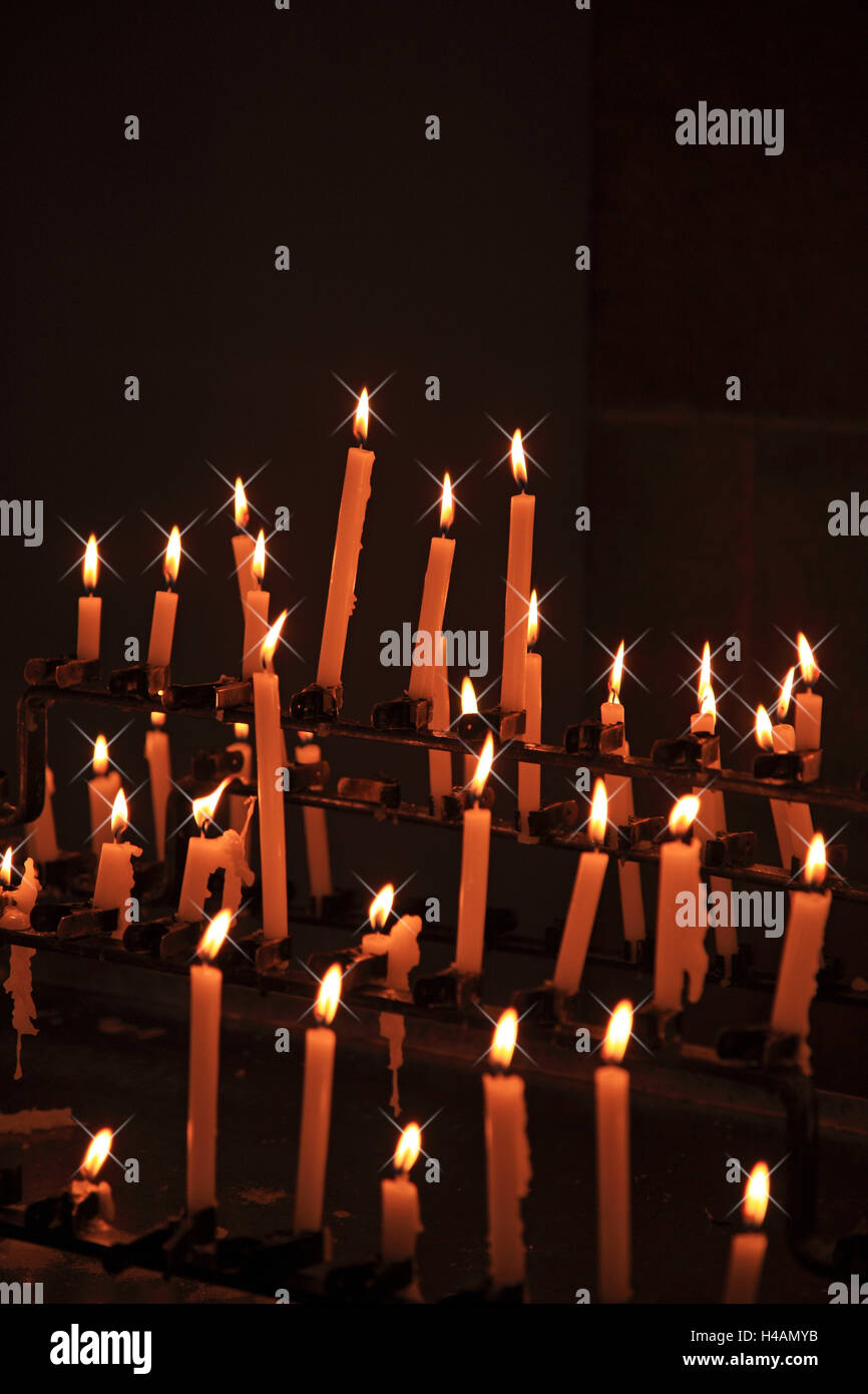 Votive candles in a church Stock Photo - Alamy