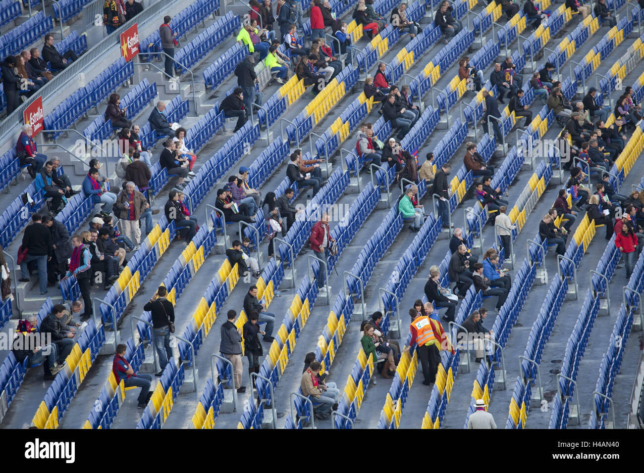 Spectator's stand camp Nou, Barcelona, Spain, Europe, Stock Photo