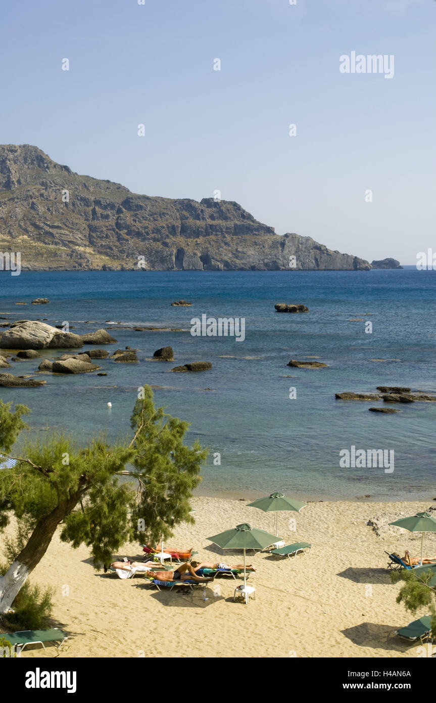 Greece, Crete, beach in Plakias, Stock Photo