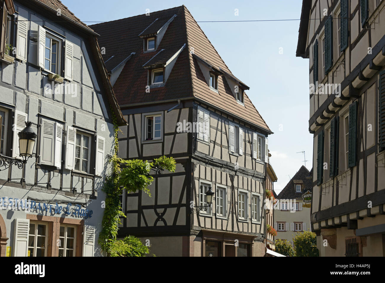 Wissembourg, Old Town, half-timbered houses, Alsace, France, Stock Photo