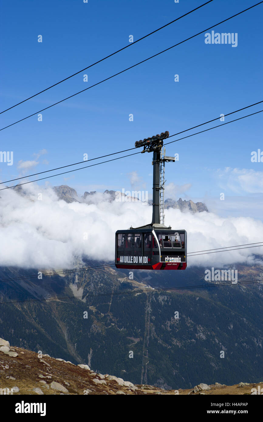Aiguille du Midi, cable car, ChamonixMontBlanc Stock Photo Alamy